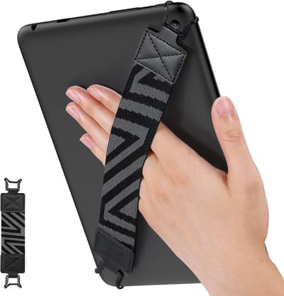 Sounix Veiligheidshandriem - Zeer elastische, veelzijdige Handriem - voor 9-11 inch Tablet -Lichtgewicht vingergreephouder -Zwart