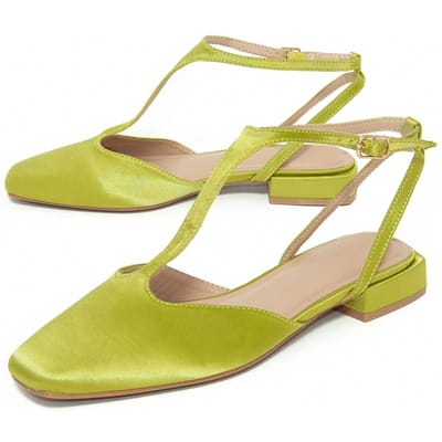 Ballerine à Talon Bas Verte en Satin pour Femme Montevita Vasier 105272 40 vert