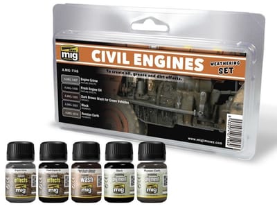 AMMO by Mig Jimenez Modelbouwdecoratie - MIG 7146 Civil Engines - Weathering Set Effecten set