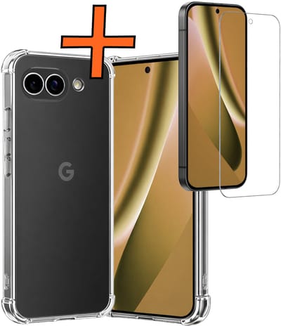 Hoes - Met Screenprotector - Geschikt voor Google Pixel 10a - Sterk & Shockproof - Siliconen Case - Back Cover - Telefoon Hoes - Shock Proof - Transparant