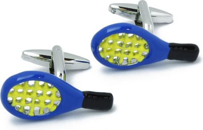 Manchetknopen - Tennisracket Blauw met Geel
