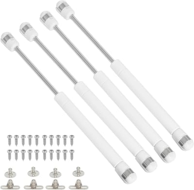 Allecta - Gasveren voor Kastdeuren - Set van 4 - Wit - Keukenkast Accessoires - 200N Druk