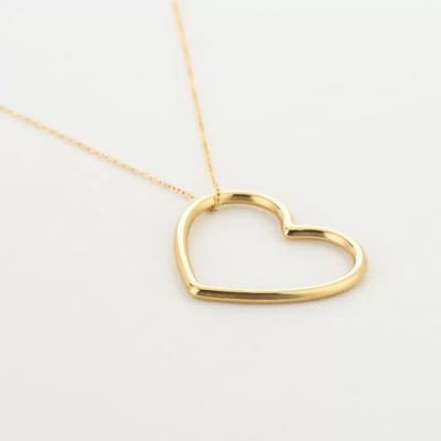 Bijoutheek Collier groot open hart Goud