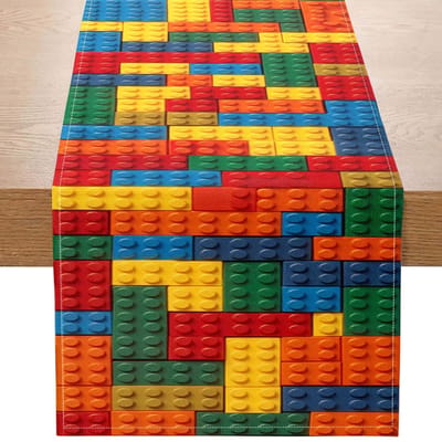 1 stuks beige-bruine patchwork tafelkleed met rood-witte geometrische ruitpatronen. Boerderijstijl, perfect voor binnenkeukens, feesten, restaura 90x33cm