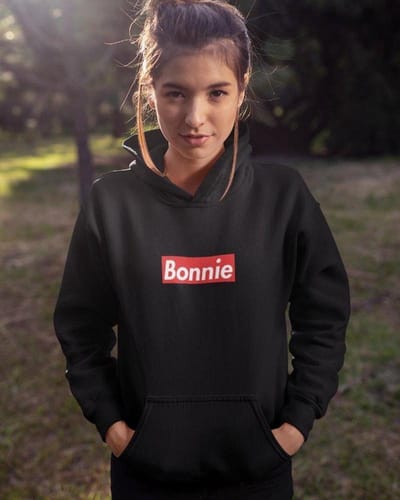 Bonnie / Clyde Hoodie Supremely (Bonnie - Maat XS) | Koppel Cadeau | Valentijn Cadeautje voor hem & haar