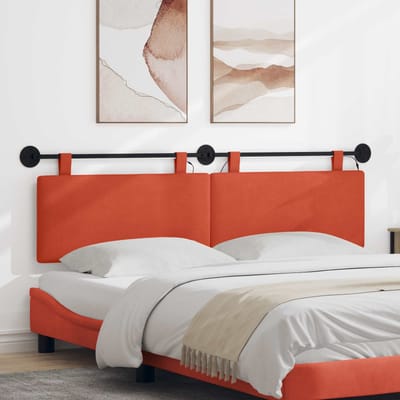 vidaXL - Hangend - hoofdbord - Rood - Oranje - Corduroy - stof