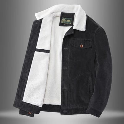 Corduroy Jas Heren Herfst en Winter Nieuwe Veelzijdige Velvet Verdikte Jas Heren Business Casual Knappe Katoen Gewatteerde Kleding 4XL black