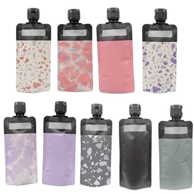 Roze paarse grijze zwarte reisflesjes reisverpakking unisex navulbare knijp flessen set lekvrije cosmetische containers voor shampoo body wash lotion en huidverzorging 9 stuks