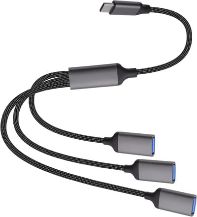 USB Type C to USB OTG Splitter Y Cable Converter Multi-USB Port Expander Hub Adapter, 1 Type C to 3 USB 2.0 for Phone - ShopVlot