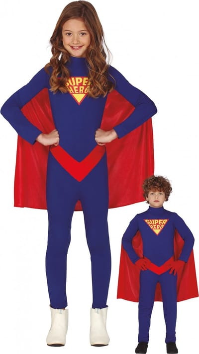Fiestas Guirca - Superhero met rode cape - 7-9 jaar - Carnavalskleding - Carnaval - carnavalskleding 2027 - Carnaval kostuum