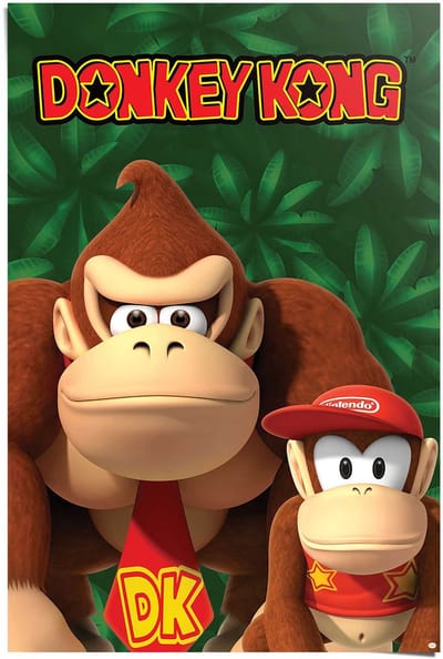 Poster Nintendo - Donkey Kong and Diddy Kong - 91,5 x 61 - Papier - REINDERS