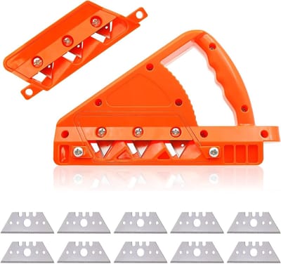 Handmatige kantenfrees voor gipsplaten met 45° en 60° mes, multifunctionele drywall cutter met 10 reservebladen voor snel en nauwkeurig snijden van gipsplaten en kurk.