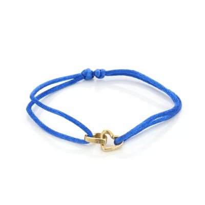 Bijoutheek Armband (Sieraad) Touw Hartjes Vriendschap Cobalt