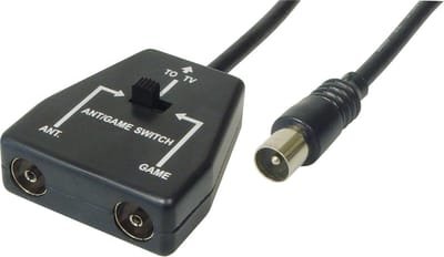 Coax (m) - 2x Coax (v) game console schakelaar - 0,50 meter