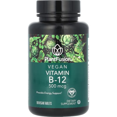 PlantFusion, vitamine B-12 végétalienne, 500 mcg, 100 comprimés végétaliens