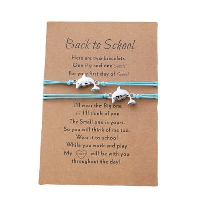 Vriendschapsarmbandjes voor 2 met Dolfijntjes - Blauwe Bandjes - Back to School Cadeau - Terug naar School - Pax Amare