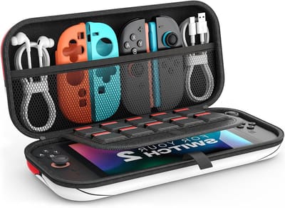 Draagbare Hard Shell Beschermhoes voor Nintendo Switch 2 met Ruimte voor 10 Cartridges en Accessoires, Ideaal voor Reizen en Spelletjes