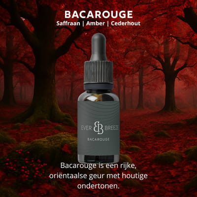 Ever-breeze Bacarouge - Auto Parfum - Intense Mix van Saffraan, Amber en Cederhout - Exclusieve Unisex Geur - Langdurig Auto Parfum