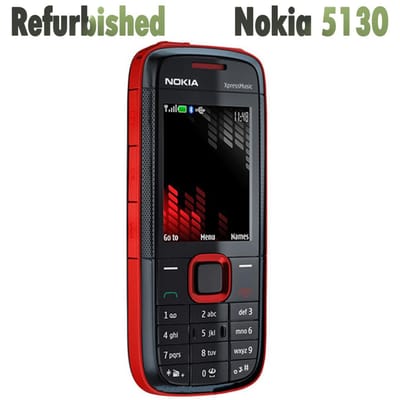 Gerenoveerde Nokia Originele Ontgrendelde Nokia 5130 Mobiele Telefoon Met 1 SIM 1 Battery 1 Charger rood