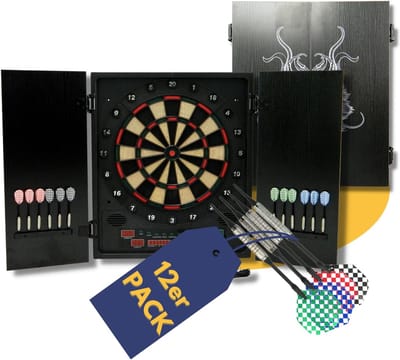 Elektronisch Dartbord met LED Indicatoren voor 8 Spelers - Inclusief 12 Darts en Reservepunten