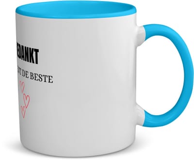 Akyol - bedankt je bent de beste koffiemok - theemok - blauw - Bedankt - mensen die je wilt bedanken - bedankje - beste persoon - cadeautje - kado - 350 ML inhoud