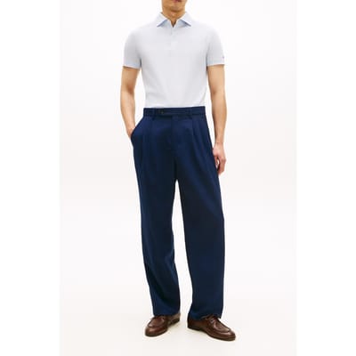 Tommy Hilfiger Dc Wide Spread Collar Polo Breezy Blue/white Taglia: S | Polo Outlet | Uomo | Blu