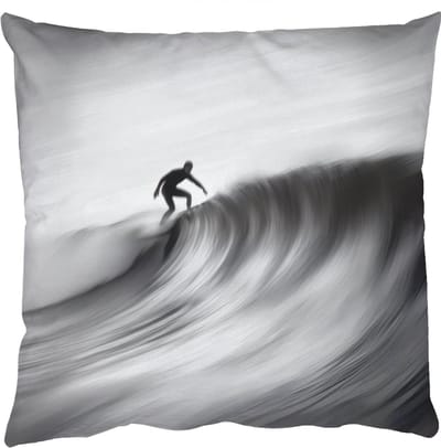 Sierkussens - Kussentjes Woonkamer - 50x50 cm - Surfer - Golf - Vervaagd - Zwart