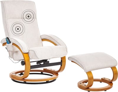 HERO - Relaxfauteuil met voetenbank - Lichtbeige - Polyester