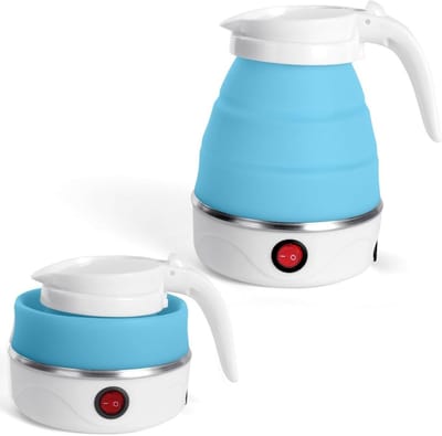 GELLDG Reiswaterfles - Campingwaterfles - Siliconen - Opvouwbaar - Miniwaterfles - Draagbaar - Geschikt voor reizen, kamperen en picknicks in de buitenlucht - Blauw