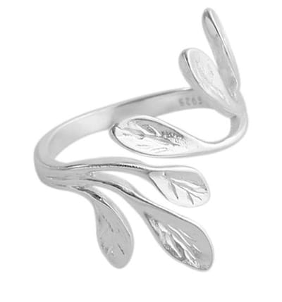 N3 Collecties 925 sterling zilveren verstelbare olijfbladringen voor vrouwen