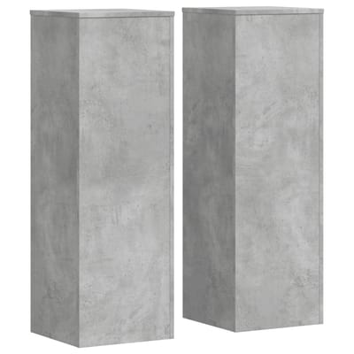 vidaXL - Plantenstandaards - 2 - st - 33x33x100 - cm - bewerkt - hout - betongrijs