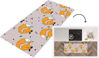 Keukenloper - Loper keuken - Meiden - Vos - Dieren - Patronen - 120x50 cm - Keukenloper vinyl