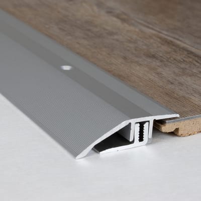 Overgangsprofiel - Afdekprofiel egalisatie - Vloeren afwerken - Hoogteverschil compenseren - 44x7-15x2700mm - Zilver