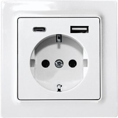 Eltako DSS55E+USBA+C-wg Stopcontact Inbouw (in muur), Schroefbevestiging