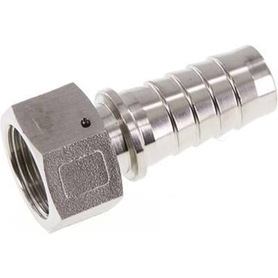 25x40 mm & G1'' RVS 1.4301 Slangpilaar met Wartelmoer DIN EN 14423 / DIN 2826