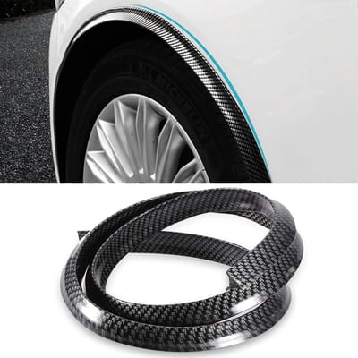 Dailygoods- Spatbordverbreders Universeel - Koolstofvezel - Antikras Bescherming - Wielkast Wenkbrauwen - Voertuig Upgrade - Eenvoudig te Snijden - Wielbescherming