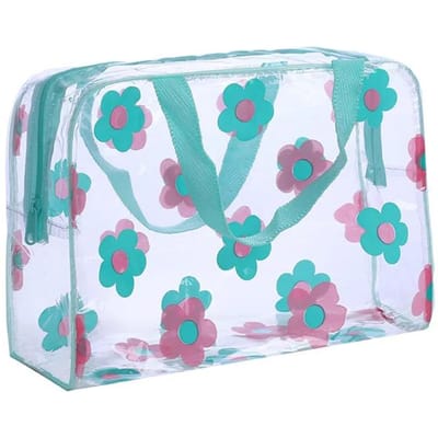 Transparante PVC Make-up Tassen Draagbare Dames Bloemen Waterdichte Cosmetische Tas Reizen Wassen Toiletartikelen Douche Opbergzakjes
