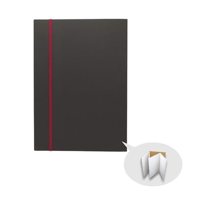 Accordeon Notitieboek - Scrapbook Geperforeerd - Ideeën Organiseren - 48 Gerasterde Vellen - A4 Formaat - Zwart