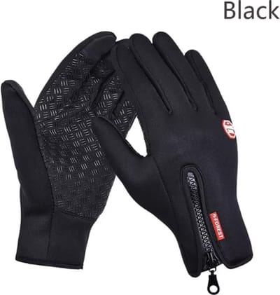 Scoby - Dames Handschoenen Warm Tech - Touchscreen - Waterdicht - Fleece - Zwart - Maat S - (Voor Heren Valt Als Maat XS)