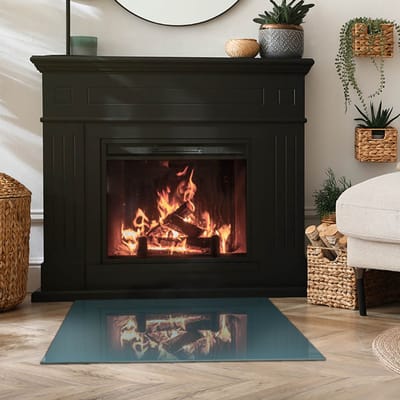 Coloray Vloerplaat Houtkachel - Plaat voor Onder Houtkachel - 80 cm x 60 cm - Open Haard Accessoires - Turkoois Vloerplaat Kachel - Onderplaat Voor Houtkachel - Plaat onder Houtkachel - Kachel Onderplaat - Verwarmingsaccessoires