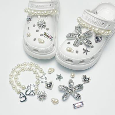 Schoenaccessoires-geschikt voor crocs charms- geschikt voor crocs pins- geschikt voor crocs Accessoires- geschikt voor Crocs Jibbitz-CJ-288 parelketting kristal bloem