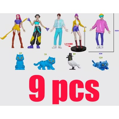 10pcs/Set Kpop Chasseurs de Démons Figurine Jouet Dessin Animé Rumi/Mira/Zoey Figurine d'Action PVC Décoration de Bureau Modèle Poupée Jouet Cadeau pour Fans