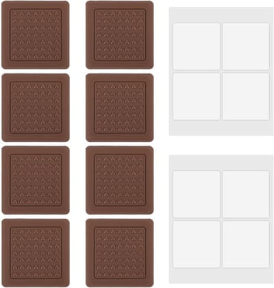 Anti-slip stabilisatiepads voor snijplanken - 8 stuks zelfklevende silicone pads, waterdicht en geluidsreducerend voor meubels en laptops, bruin