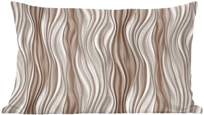 Sierkussens - Kussentjes Woonkamer - 60x40 cm - Golven - 3D - Crème