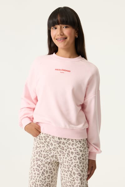 GARCIA Meisjes Tekst Print Sweater Roze Lange mouw