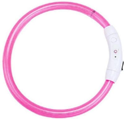 Roze LED Halsband voor honden - Large size - 70 cm - Graag goed de maat opmeten! - Roze verlichte halsband - 70 cm- Lichtgevende Halsband Hond - Oplaadbaar via USB - adjustable - verstelbaar - verstelbare halsband USB oplaadbaar