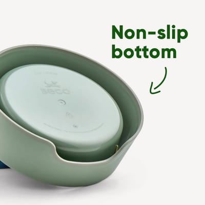 Hondenvoer- en waterbak - Gerecycled kunststof, Antislip basis, Snoeproze, Groot