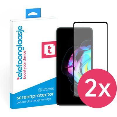 DuoPack: Motorola Edge 20 screenprotector gehard glas Edge to Edge