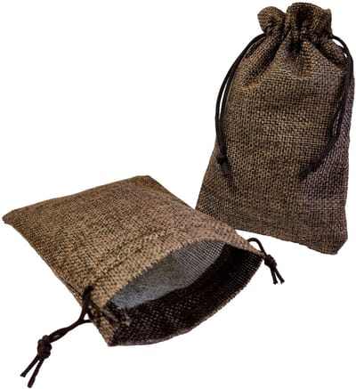 Prigta - Kleine jute zakjes koffie bruin - 12 stuks - 10x15 cm - cadeauzakjes herbruikbaar