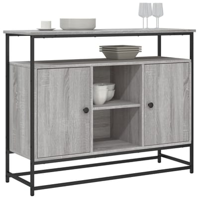 vidaXL Dressoir 100x35x80 cm bewerkt hout grijs sonoma
